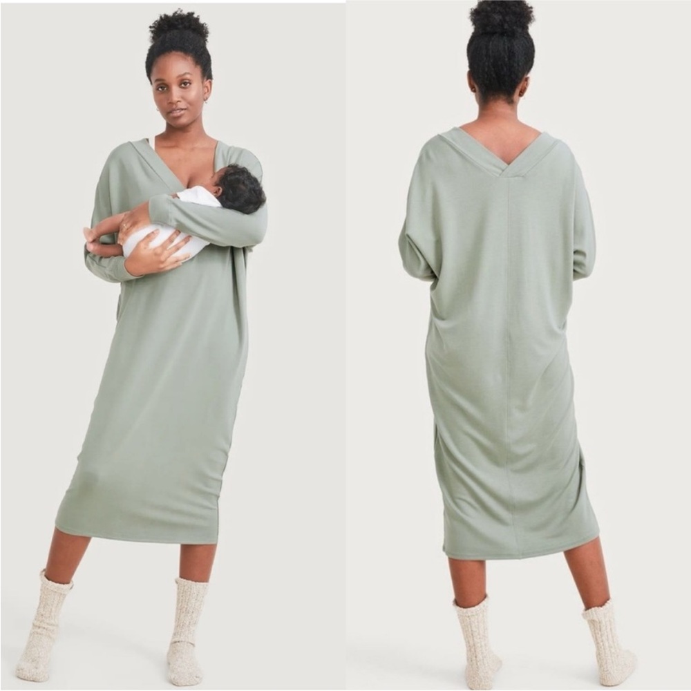 Hatch The Visitor Maternity Postpartum Dress In Luxe French Terry Dress OS